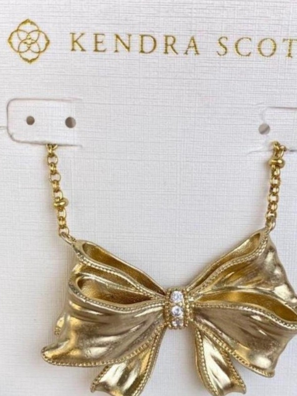 Kendra Scott Gold Bow Statement Necklace